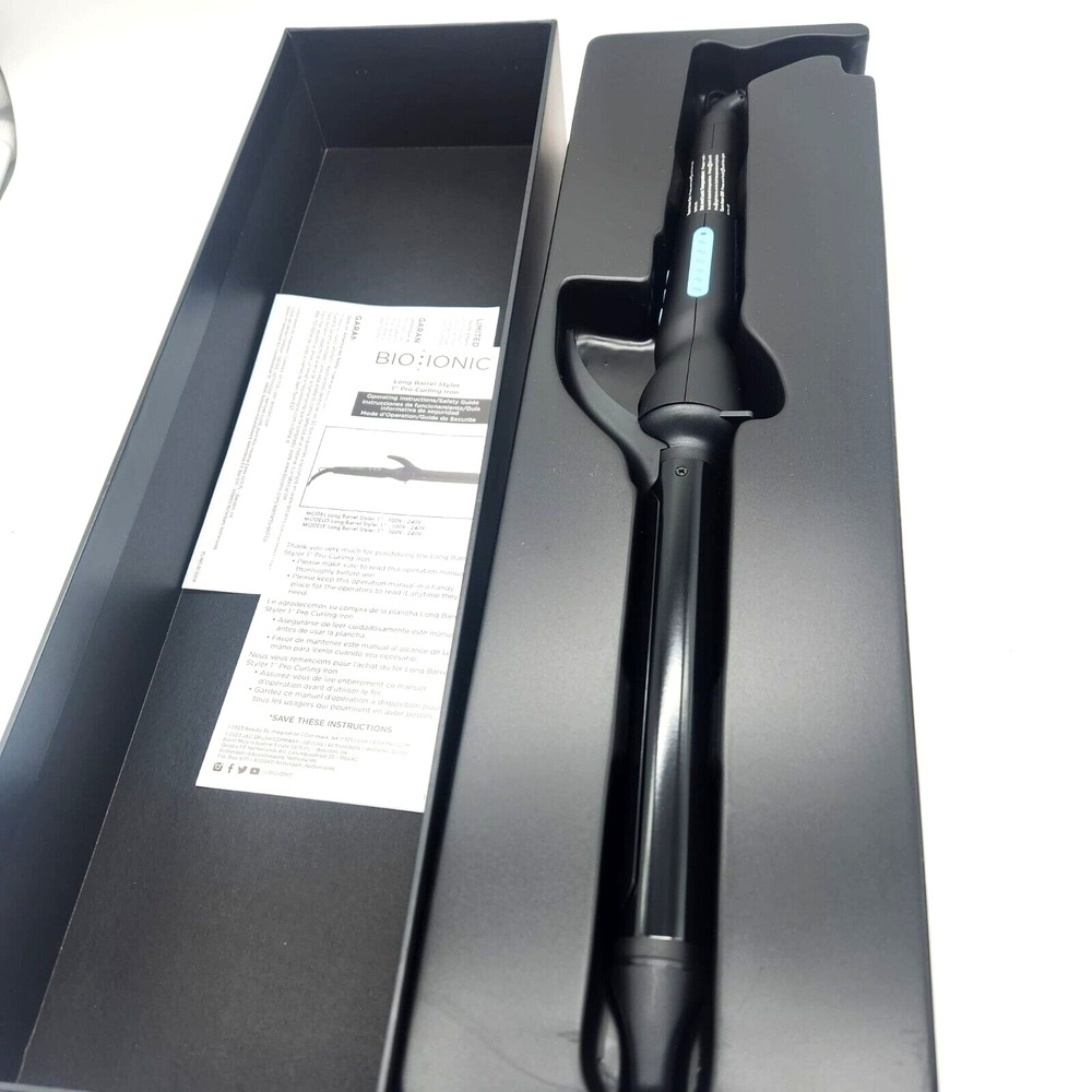 Bio Ionic Long Barrel Styler 1" Curling Iron Moisture Heat Tech & NanoIonic MX - Picture 4 of 15